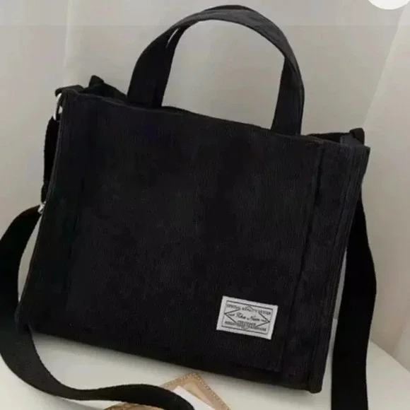 COPY - Corduroy crossbody tote bags. Brown handheld straps or cross body cuite … - Picture 3 of 4